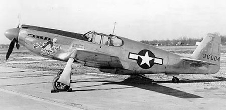 North American Aviation P-51A-NA Mustang, 43-6004, the second prodcution P-51A, was used for high-speed testing. It was called Slick Chick. (United States Air Force 061023-F-1234P-010)