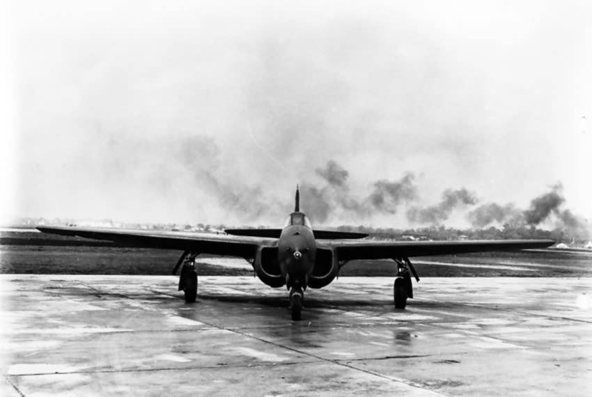 Bell YP-59A-BE Airacomet 42-108775 at Wright Field. (United States Air Force)