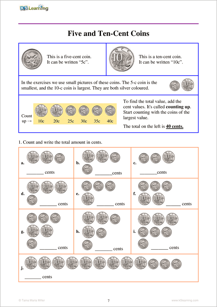 Australian Money - Sample Page