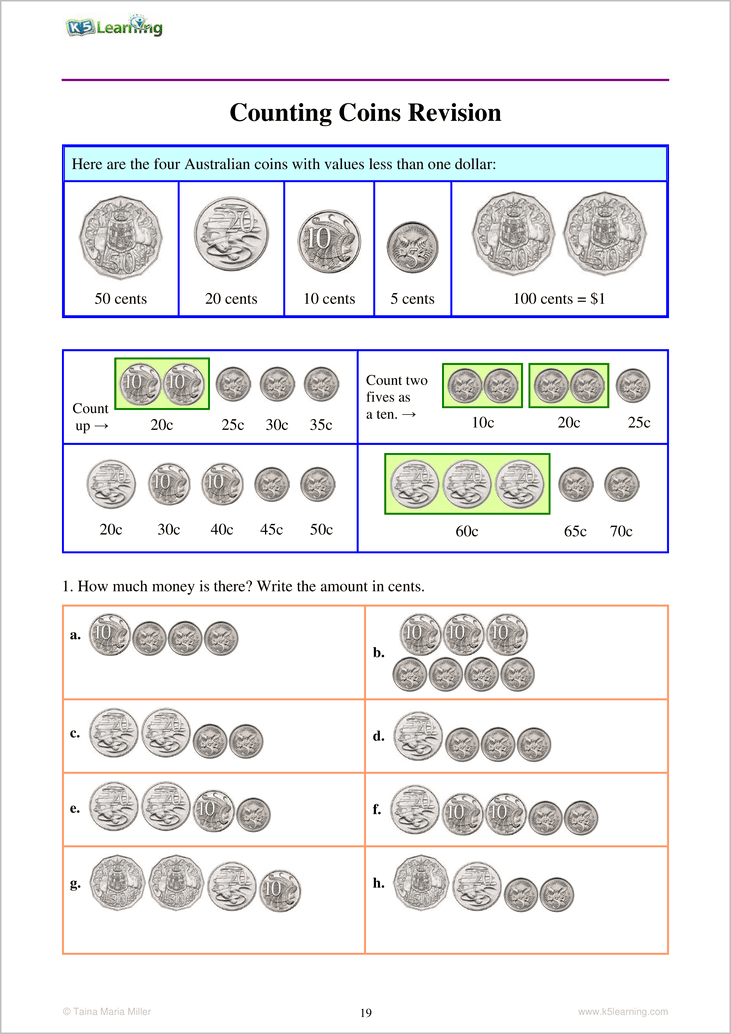 Australian Money - Sample Page