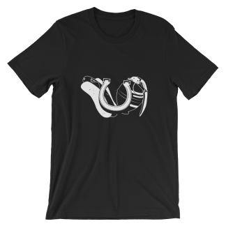 Black and White Hot Dogs, Horseshoes & Hand Grenades Logo T-Shirt