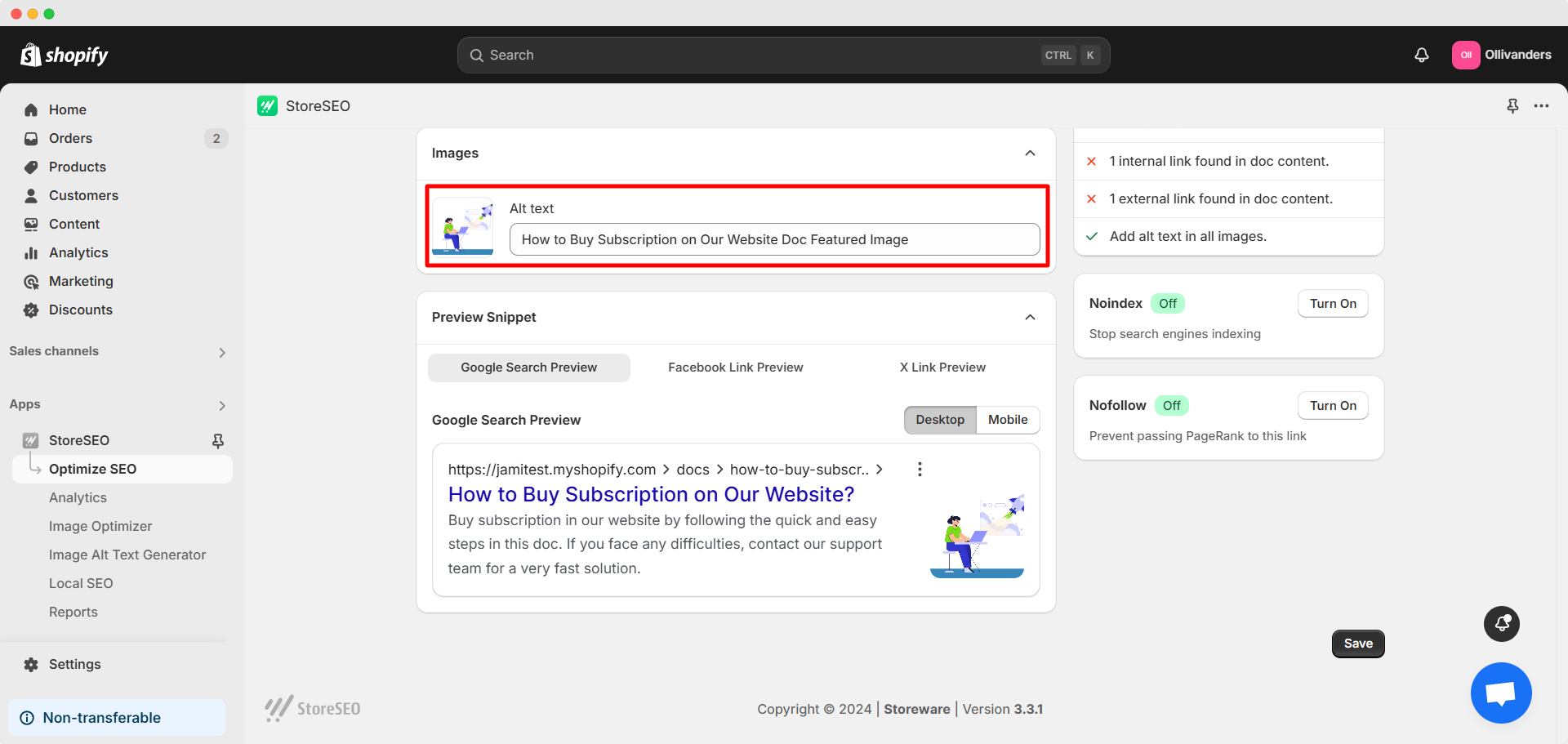 Comment optimiser BetterDocs pour les documents Shopify avec StoreSEO ? 20 Add alt text to all images