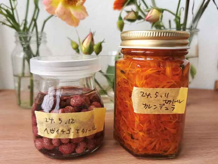 カレンデュラ&ヘビイチゴ