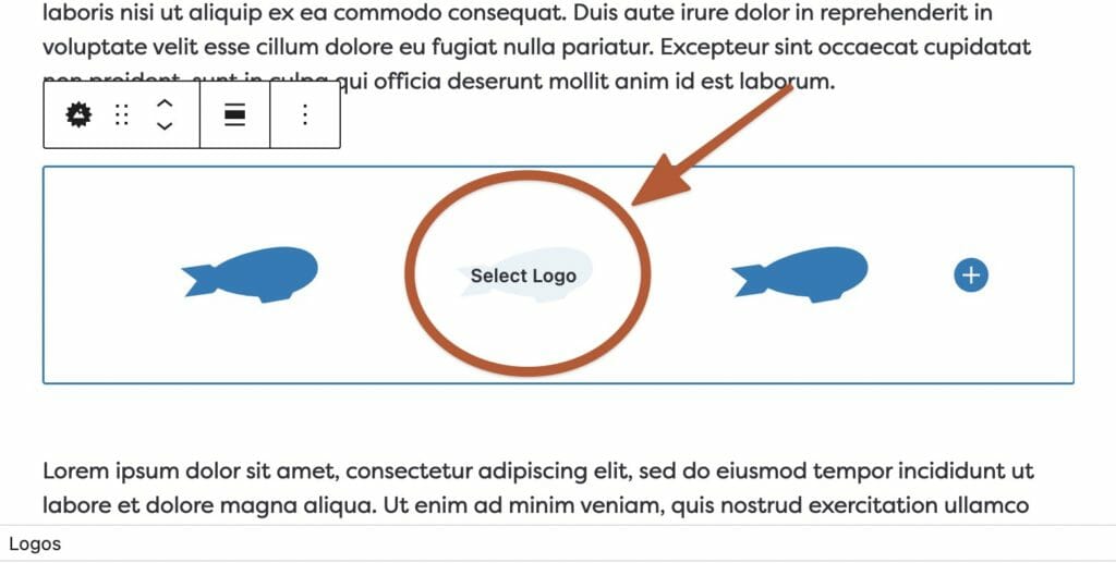 Choosing a logo from your media library.
