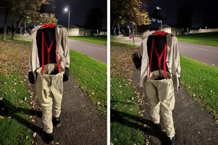 イギリスのハロウィーンに現れた透明人間が秀逸、種を明かすと……