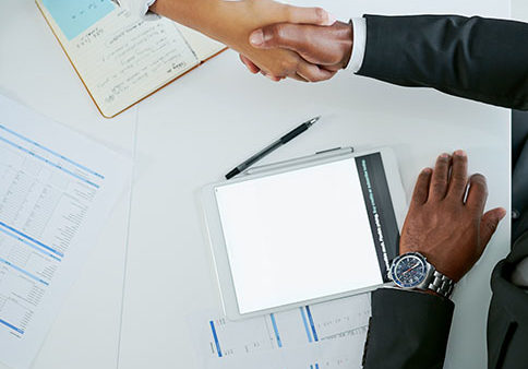 Professionals shaking hands