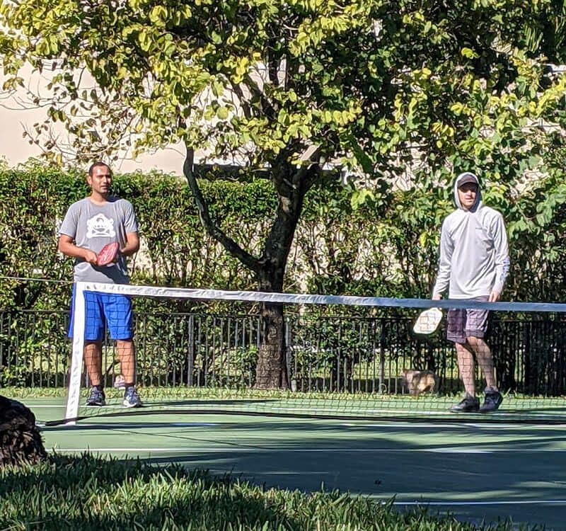 learningpickleball - Syed Balkhi Learning Pickle Ball with David Pegg and my neighbors