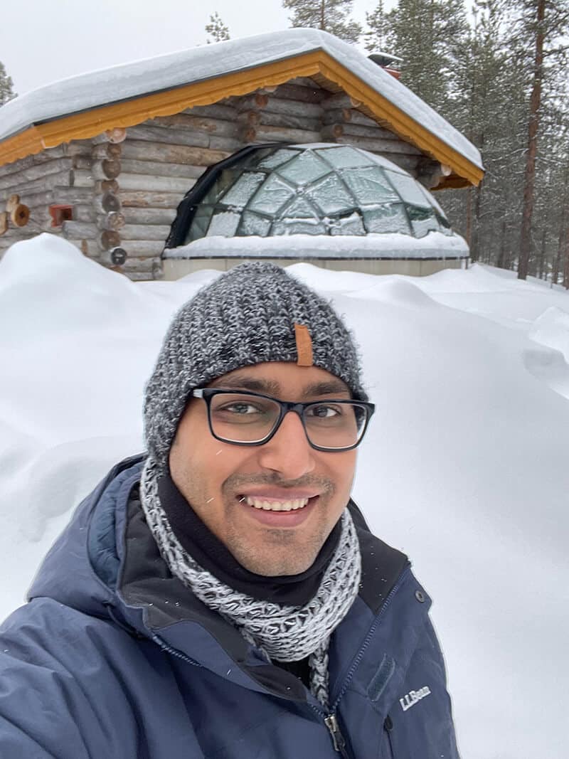 Selfie outside the glass igloo - bucket list checked - Syed Balkhi Selfie outside the glass igloo - bucket list checked