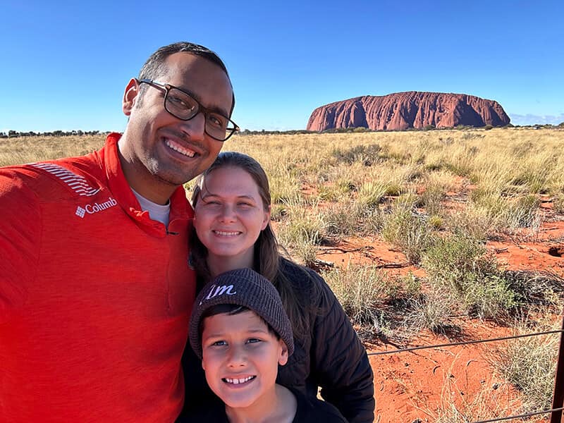 Balkhi family iconic Uluru background - Syed Balkhi Balkhi family iconic Uluru background