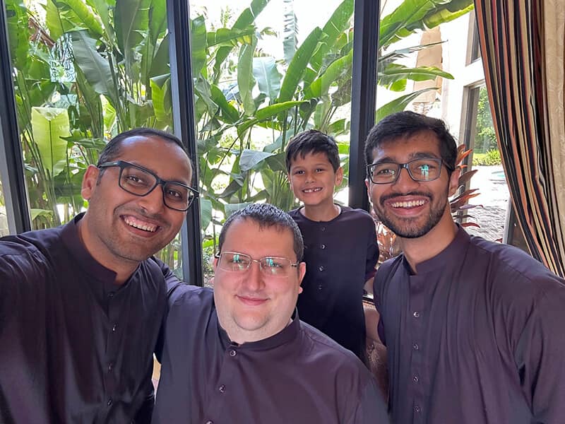 Eid photo with my friend Chris - we all had matching outfits - Syed Balkhi Eid photo with my friend Chris - we all had matching outfits