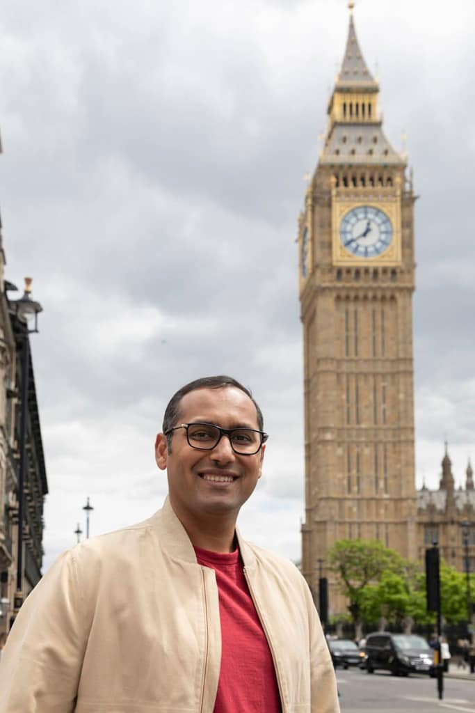 Syed with Big Ben in background - Syed Balkhi Syed with Big Ben in background