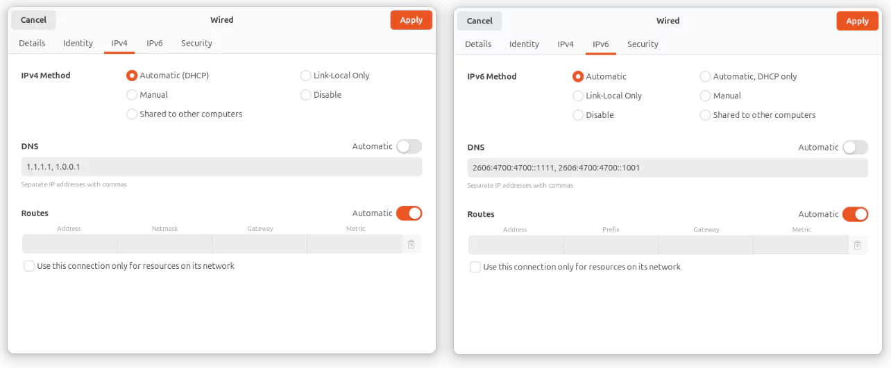 DNS on Linux - GUI Setting