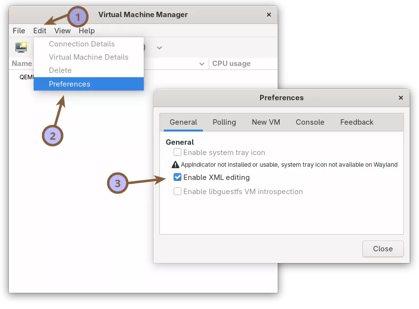 Install Windows 11 on KVM - Enable XML Editing