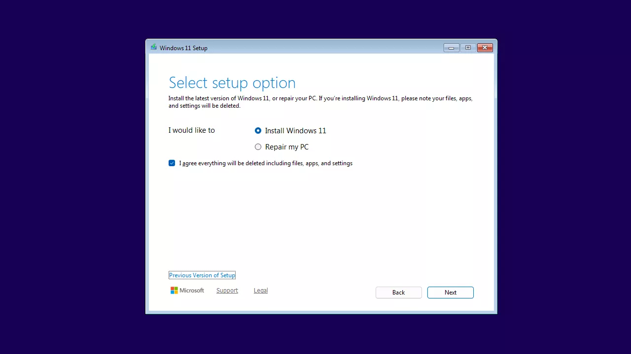 Install Windows 11 on KVM - Select Install Windows 11