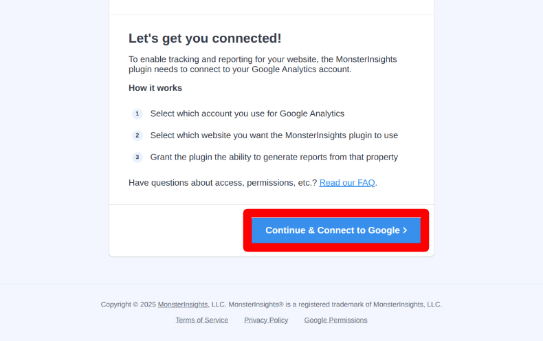 MonsterInsightsの設定ウィザード4