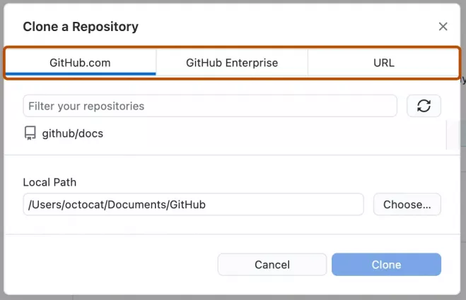 GitHub Desktop Cloning Repository Step 2