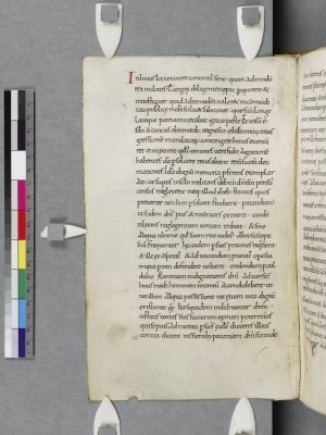 CCCCMS265p216IVEdgar First page of the lawcode IV Edgar, King Edgar's laws issued at Wihtberodestan, Corpus Christi College Cambridge MS 265, p. 216