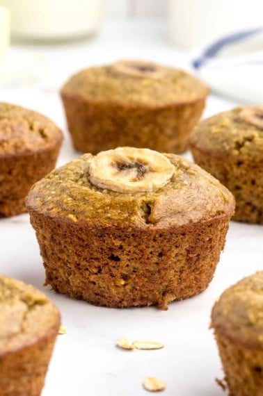 Flourless Banana Muffins by The BakerMama