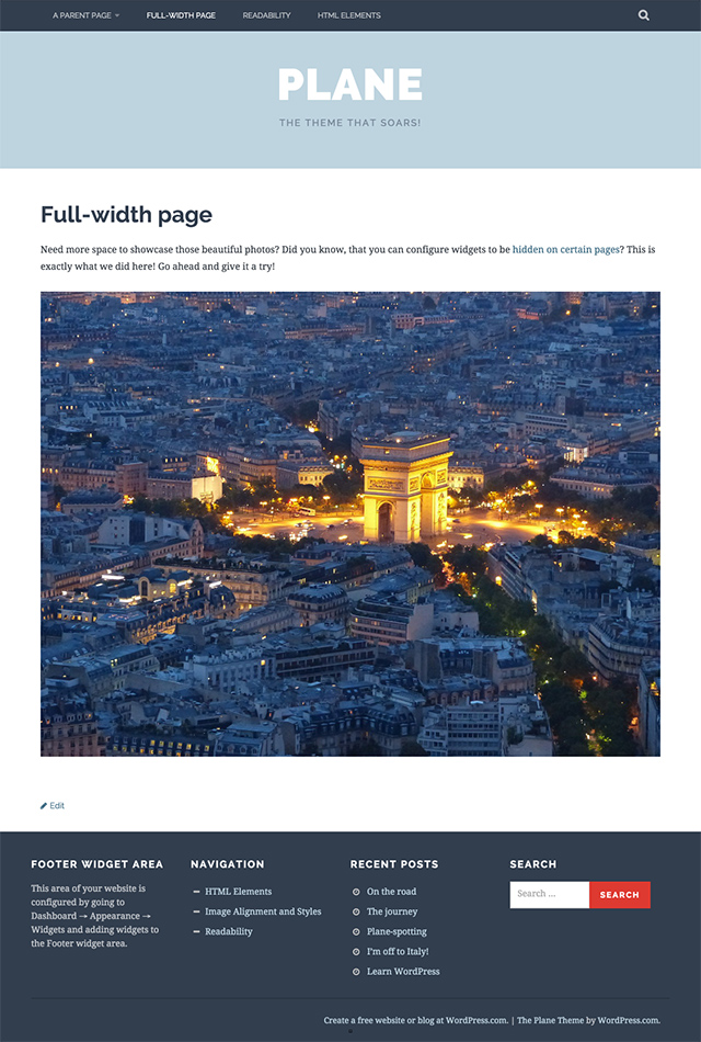 Plane - Full-width page