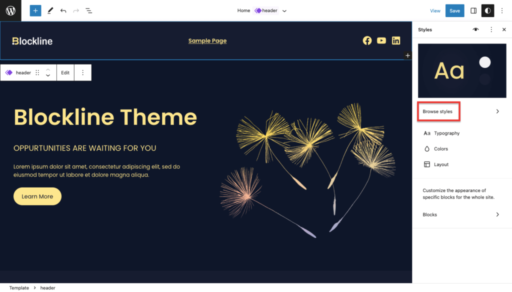 How to Setup a Website Using WordPress Block Editor 2025 6 blockline 0 324