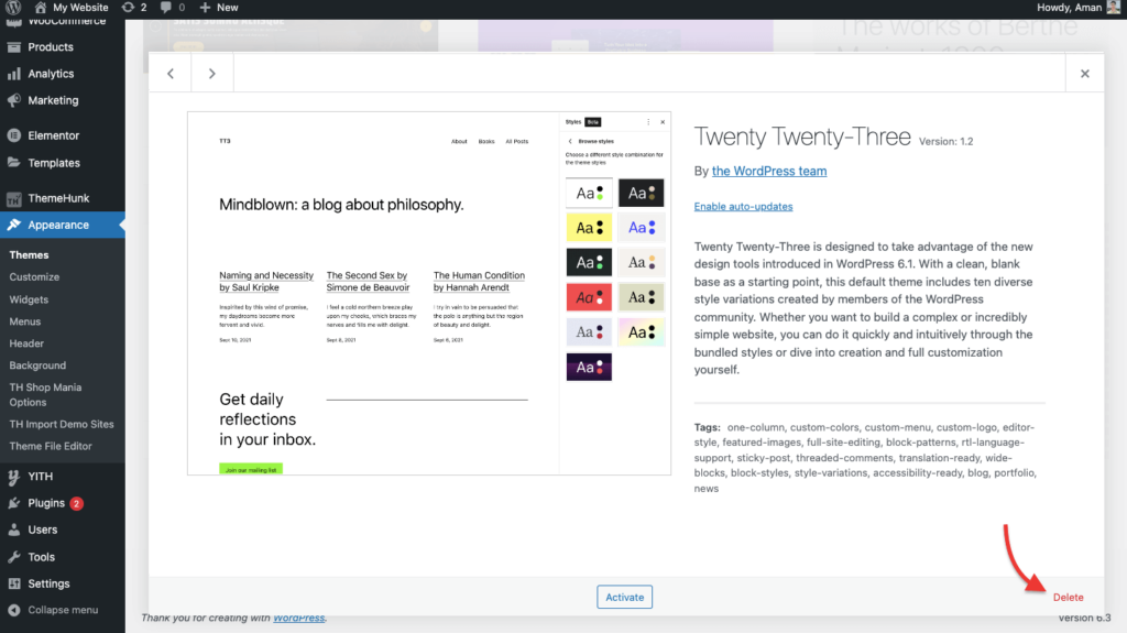 How to Delete Themes from WordPress in Easy Steps 2026 3 wp theme delete 3231
