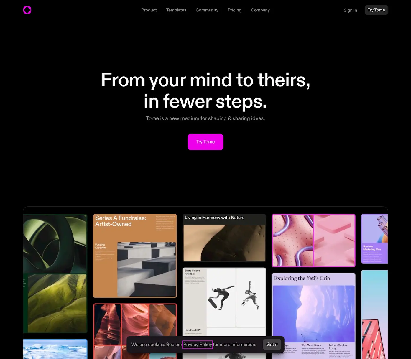 Tome - AI-Powered Idea Shaping and Sharing Platform, the all powered storytelling format