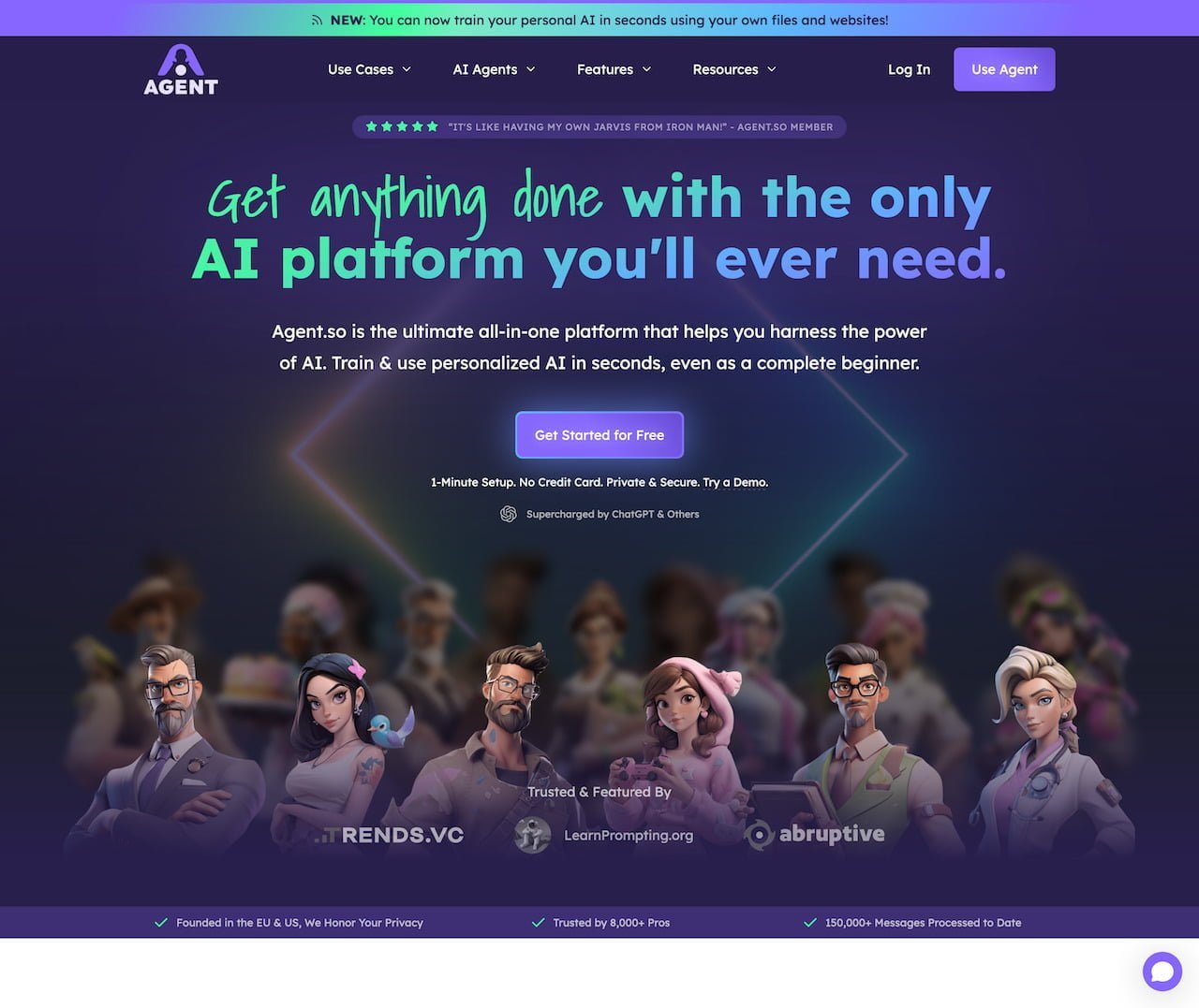 Agent.so - all-in-one platform that allows users to harness the power of AI