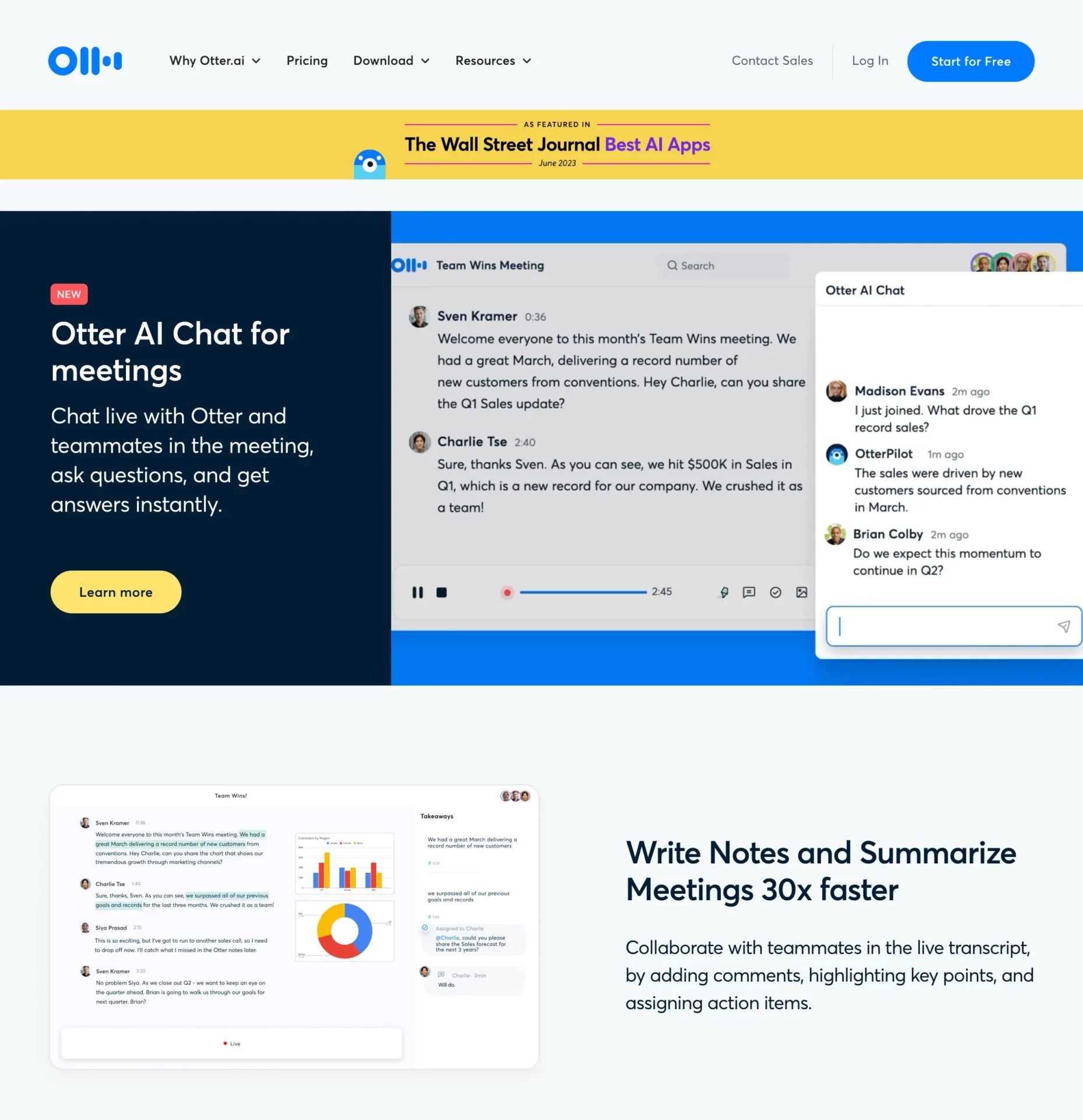 Otter.ai - AI-powered voice-to-text transcription software designed to assist with meeting note-taking and transcriptions
