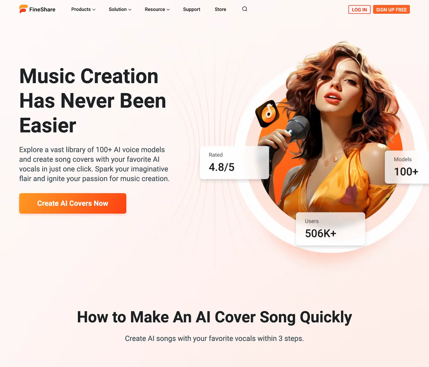FineShare -free Create AI Voice, AI song cover
