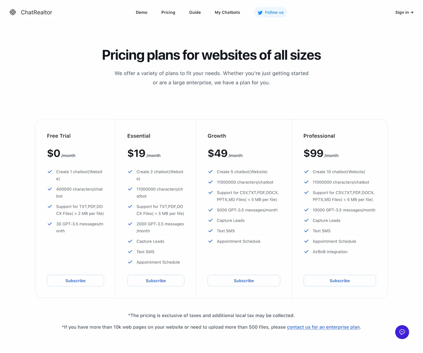 ChatRealtor-AI chatbot builder for Real Estate