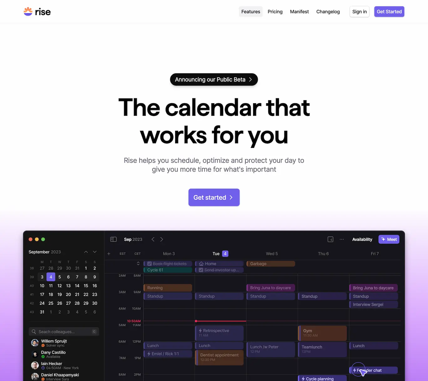 Rise Calendar - Time Management Tool