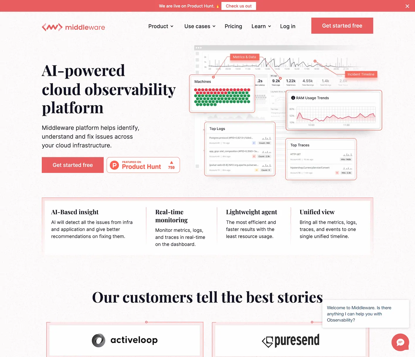 Middleware- AI-powered cloud observability
