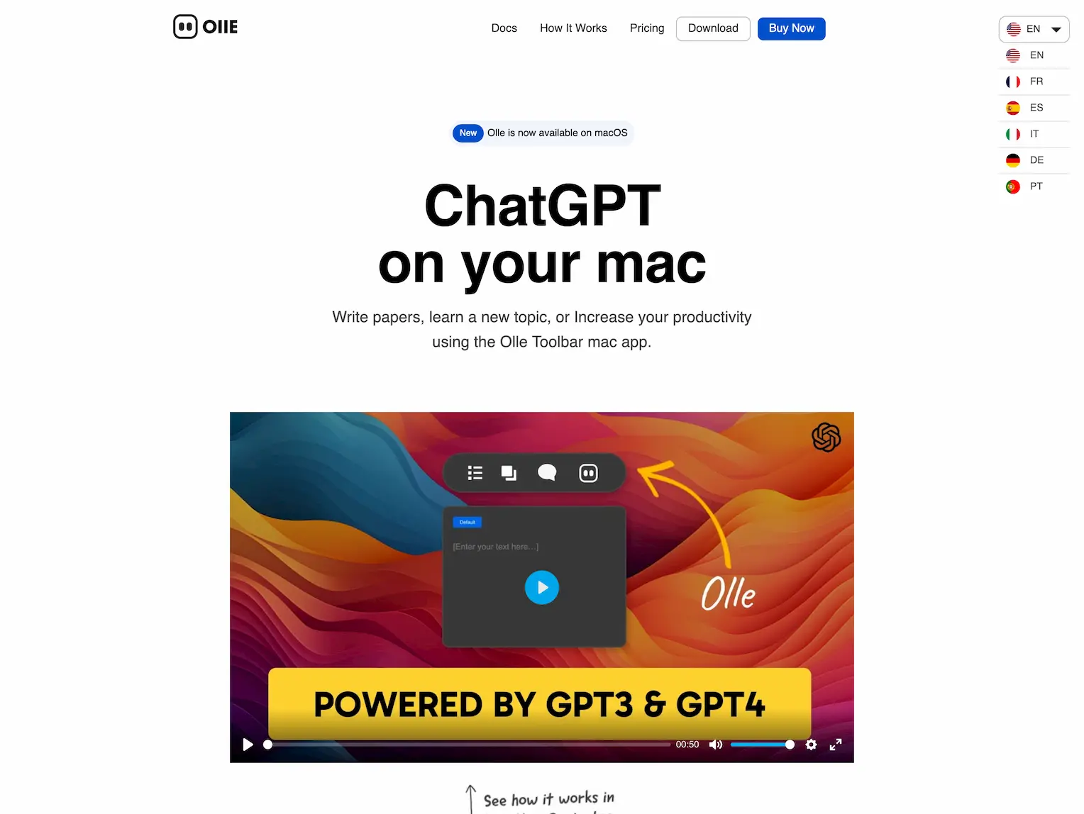 Olle AI-ChatGPT on your mac