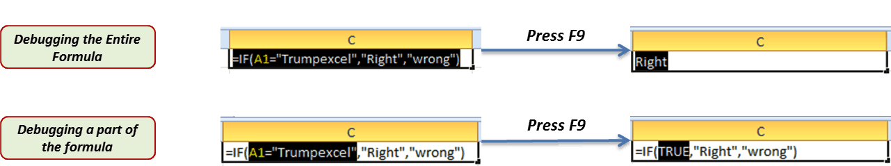 Excel Formula Debugging Method 1