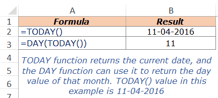 Excel DAY Function - Example 3