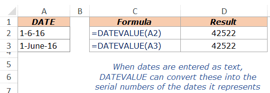 Excel DateValue Example 3
