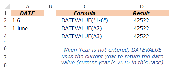 Excel DateValue Example 4