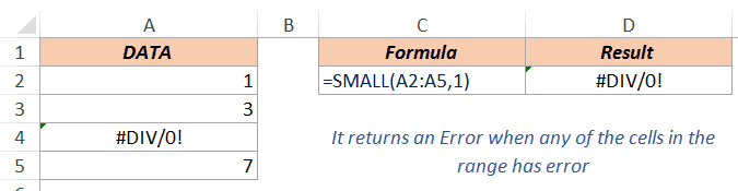 Excel Small Function - Error