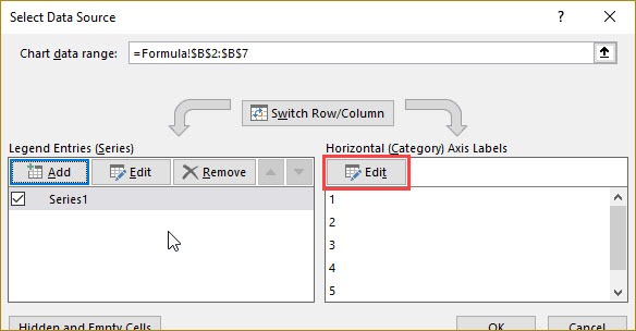 Horizontal Axis Values for months in Excel chart