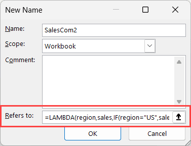 Enter the formula in the refers to field