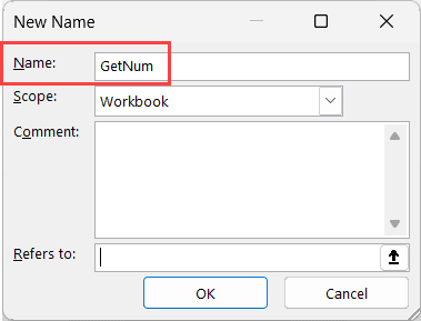 Give the Lambda Formula a name in the name manager