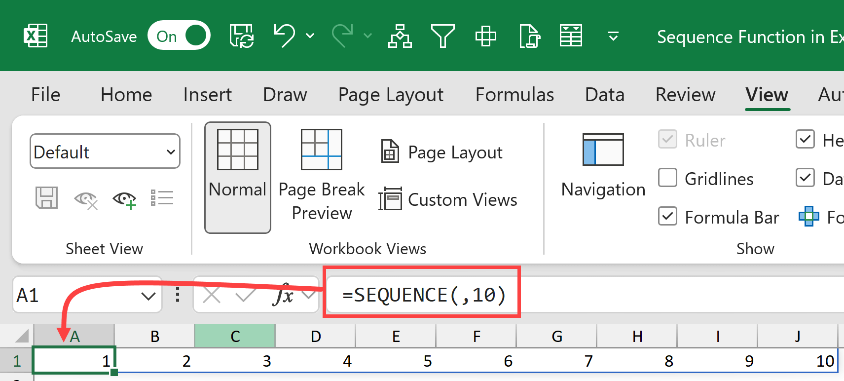 Sequence function to fill in different columns