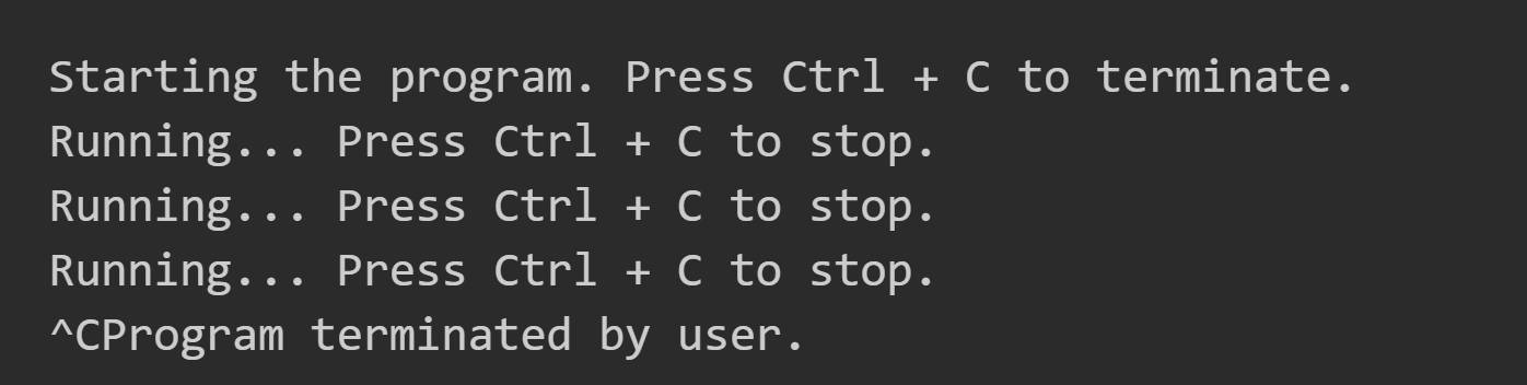 Output of exit a Python program by pressing Ctrl+C
