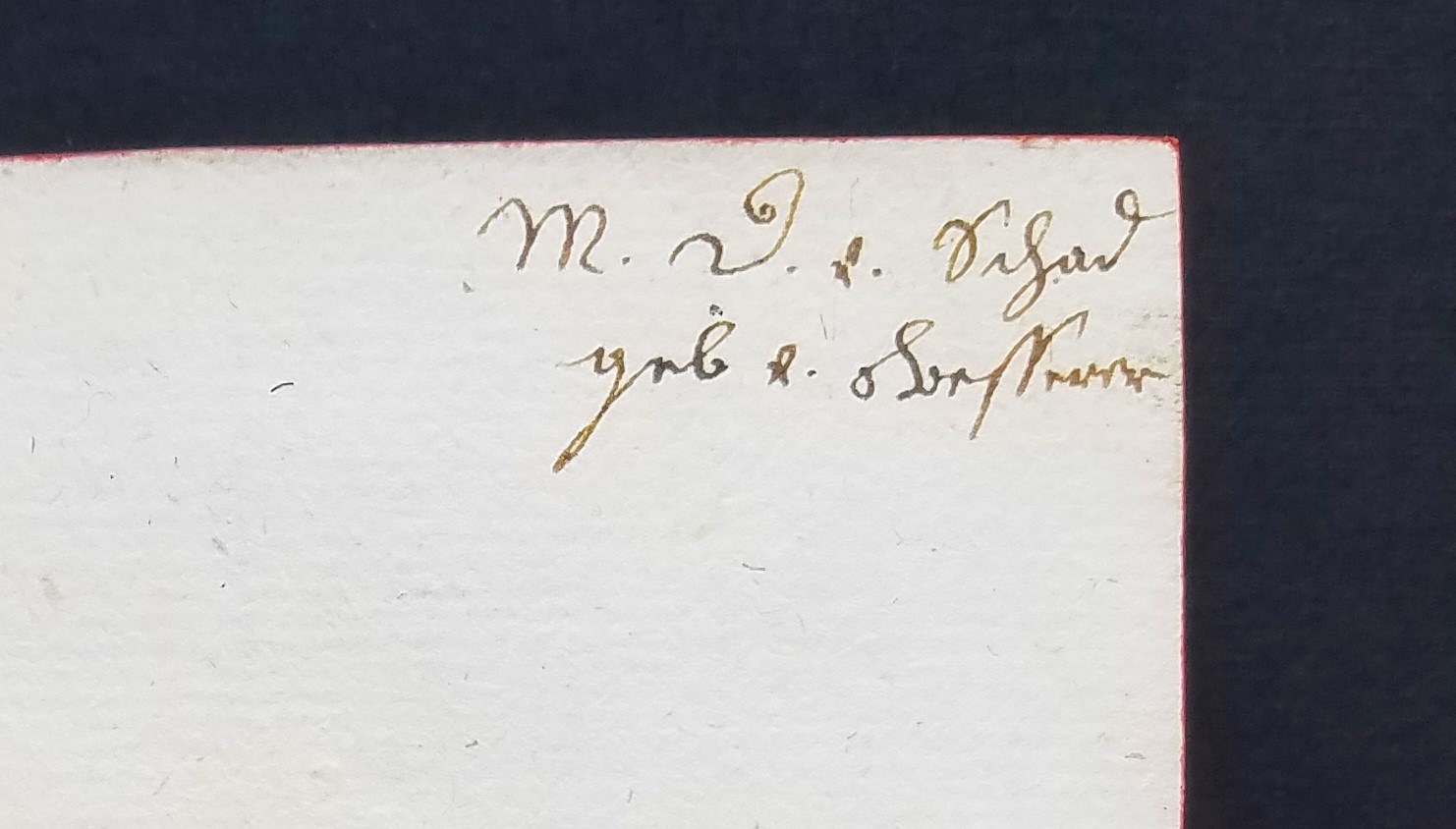 Handschriftlicher Besitzvermerk einer geborenen Schad: "M. D. Schad geb. von Besserer". Ulm, Stadtbibliothek, 19528