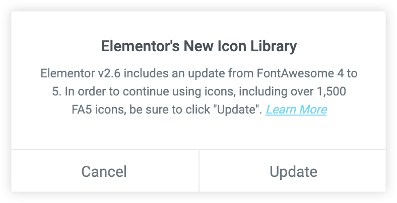 Elementor new icon library