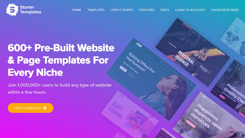 Starter Templates homepage