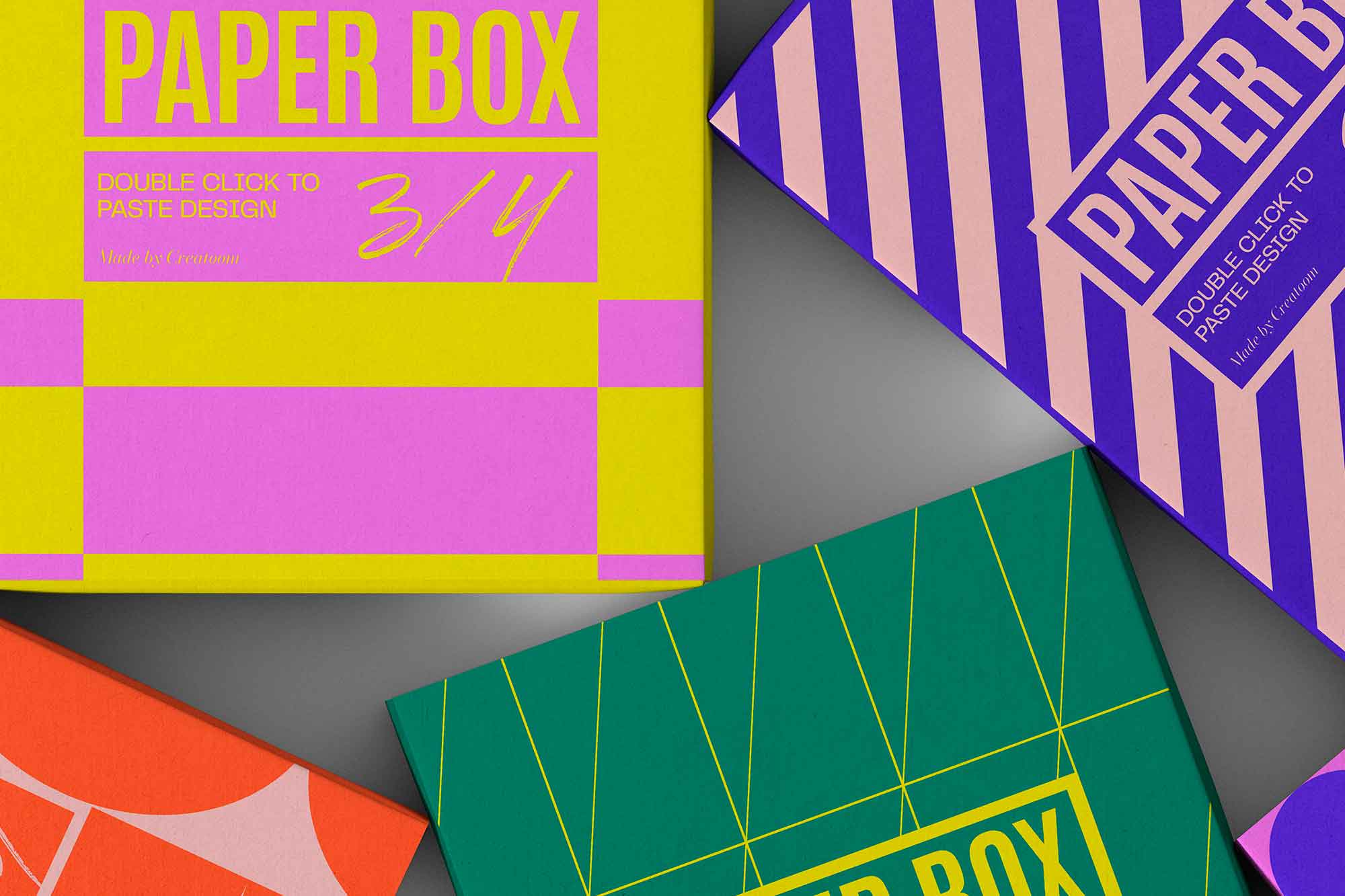 Top View Cardboard Boxes Mockup PSD