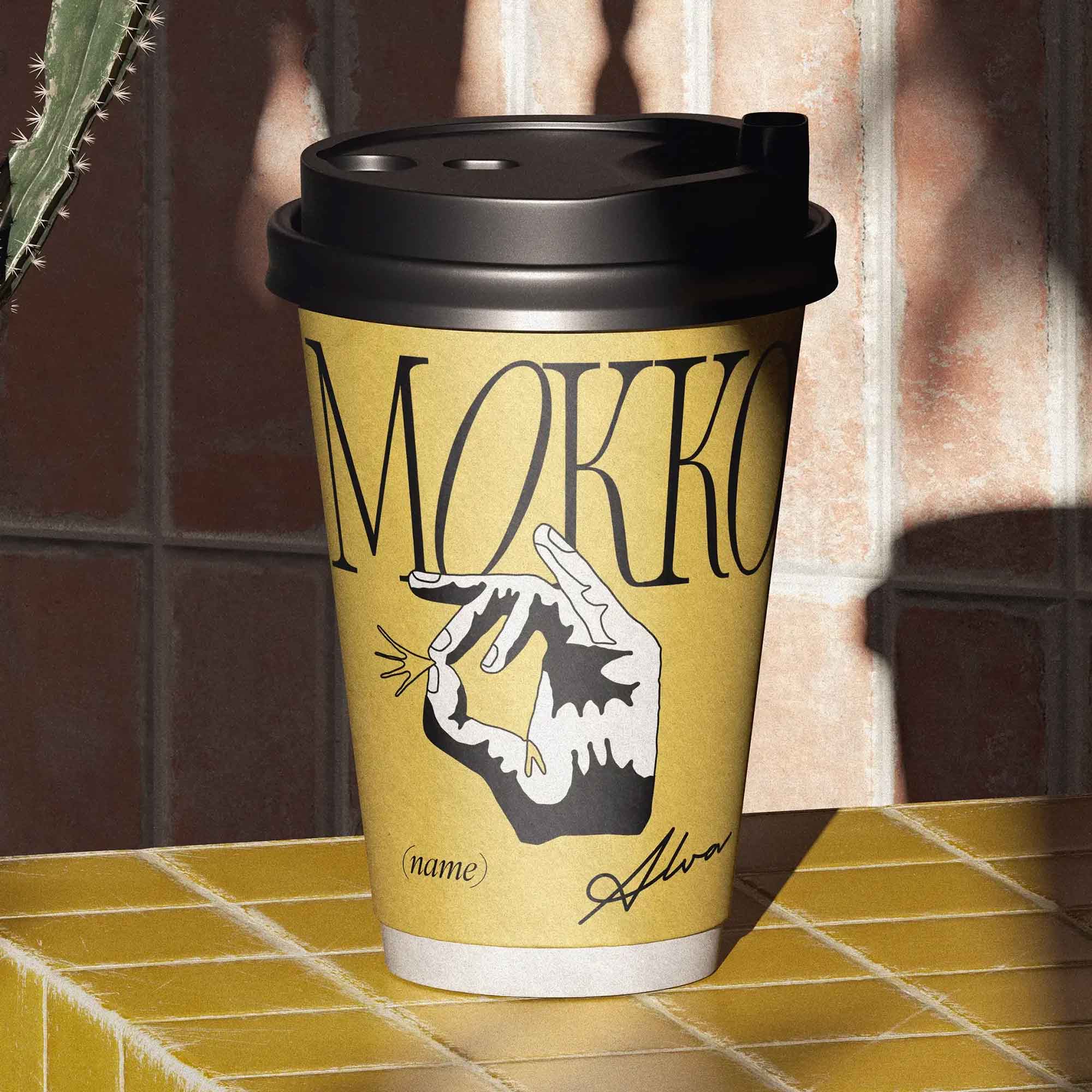 Coffee Paper Cup Mockup on Table 2