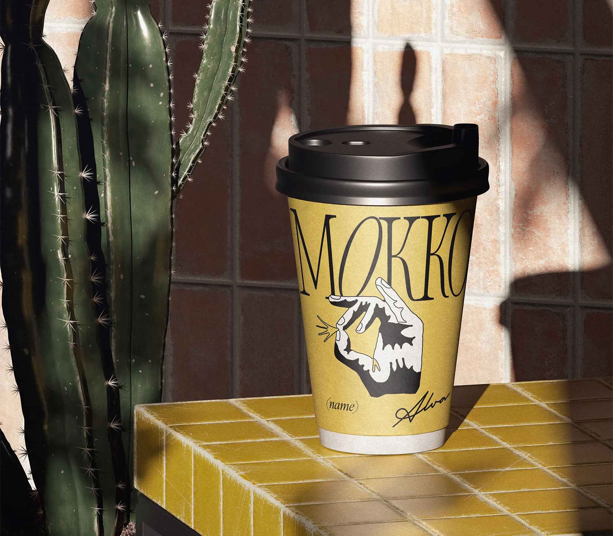 Coffee Paper Cup Mockup on Table