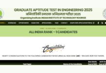GATE 2025 AIR 1 Toppers List: All India Rank-1 Candidates Across All Papers GATE 2025 AIR 1 Toppers List